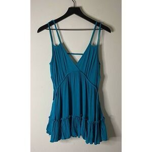 Umgee Ruffle Strappy Grecian Style Tunic Top Size S